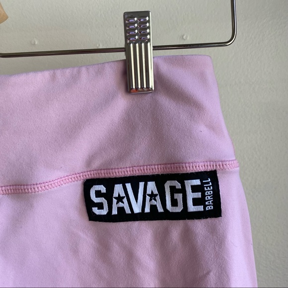 Savage Barbell pink cropped leggings L - Picture 4 of 5
